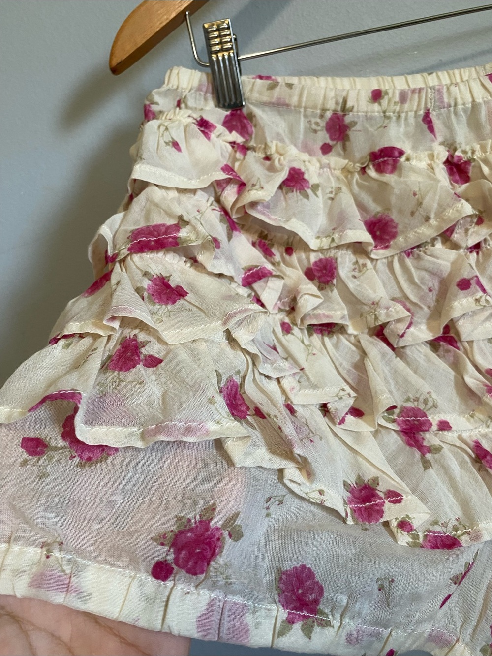 Free People Floral Ruffle Layered Mini Short Small Festie Puffy Bubble Bottom - Picture 6 of 6